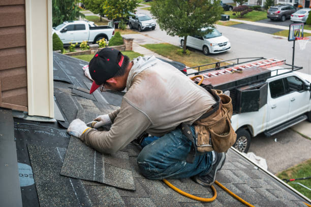 Professional Gutter Installation technician working in Lorton, VA